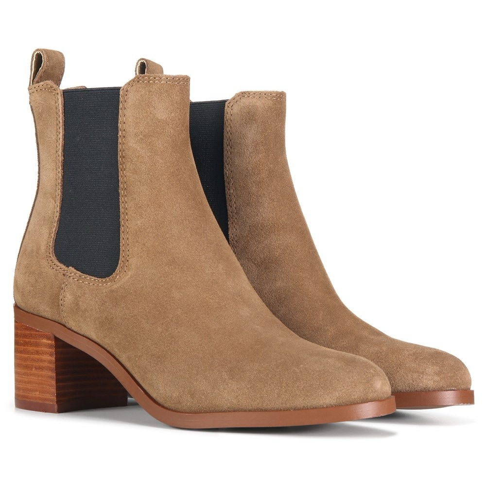 Cognac Suede Chelsea Boots